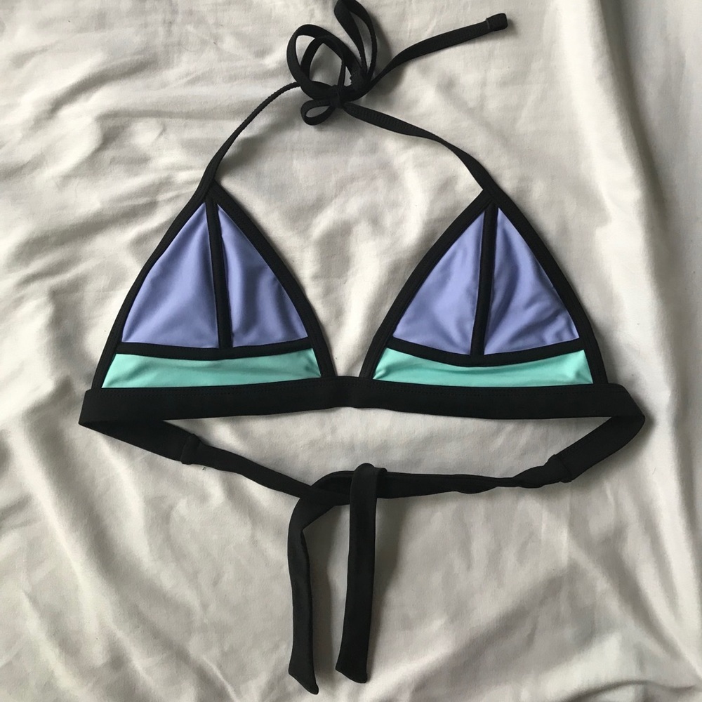 Black, purple& blue triangl style neoprene bikini